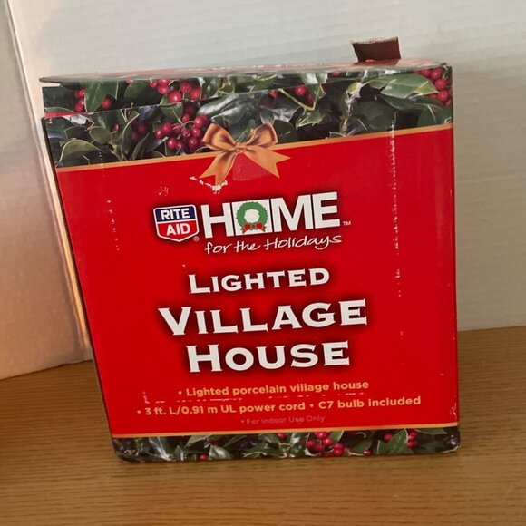 Vtg Home for the Holidays 2 Story House Light-Up Ceramic Christmas Village Shop - Picture 8 of 9